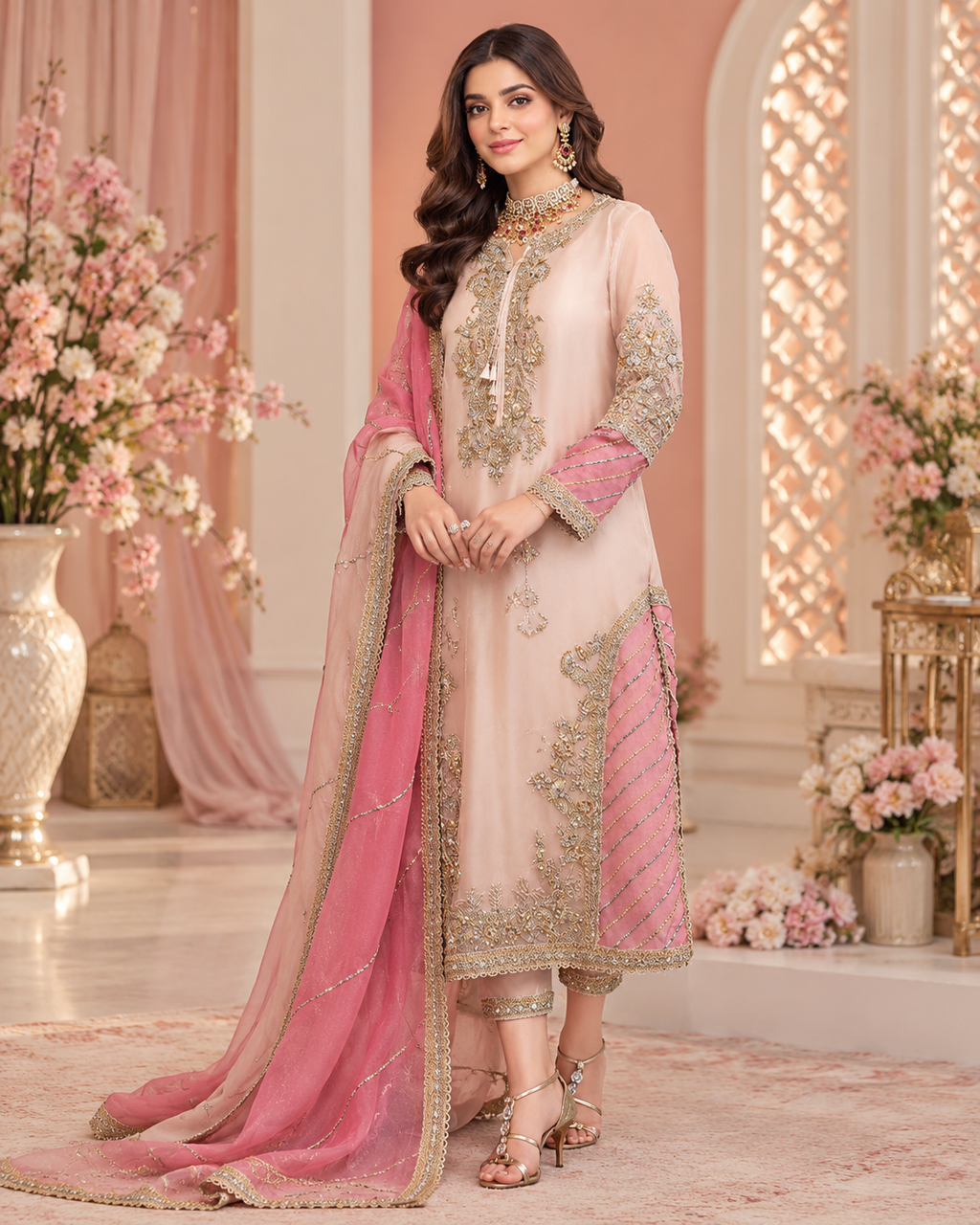 ZUNVEX Premium Organza Handwork Embroidered 3PC Suit
