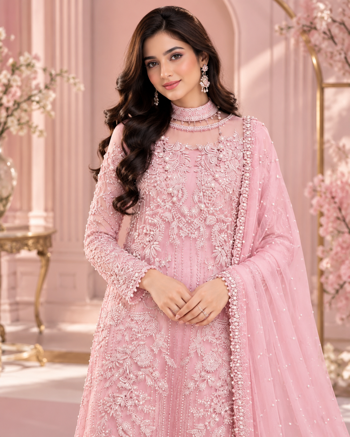 ZUNVEX Luxury Net 3PC – Sequin Embroidered Suit