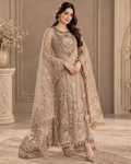 Luxury Chiffon 3PC Embroidered Suit with 3D Flower & Adda Work