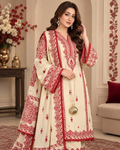 Premium Airjet Dhanak Embroidered 3PC with Digital Wool Shawl | Winter Collection 2026-27