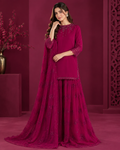 Premium Chiffon Embroidered Gharara 3-Piece Suit