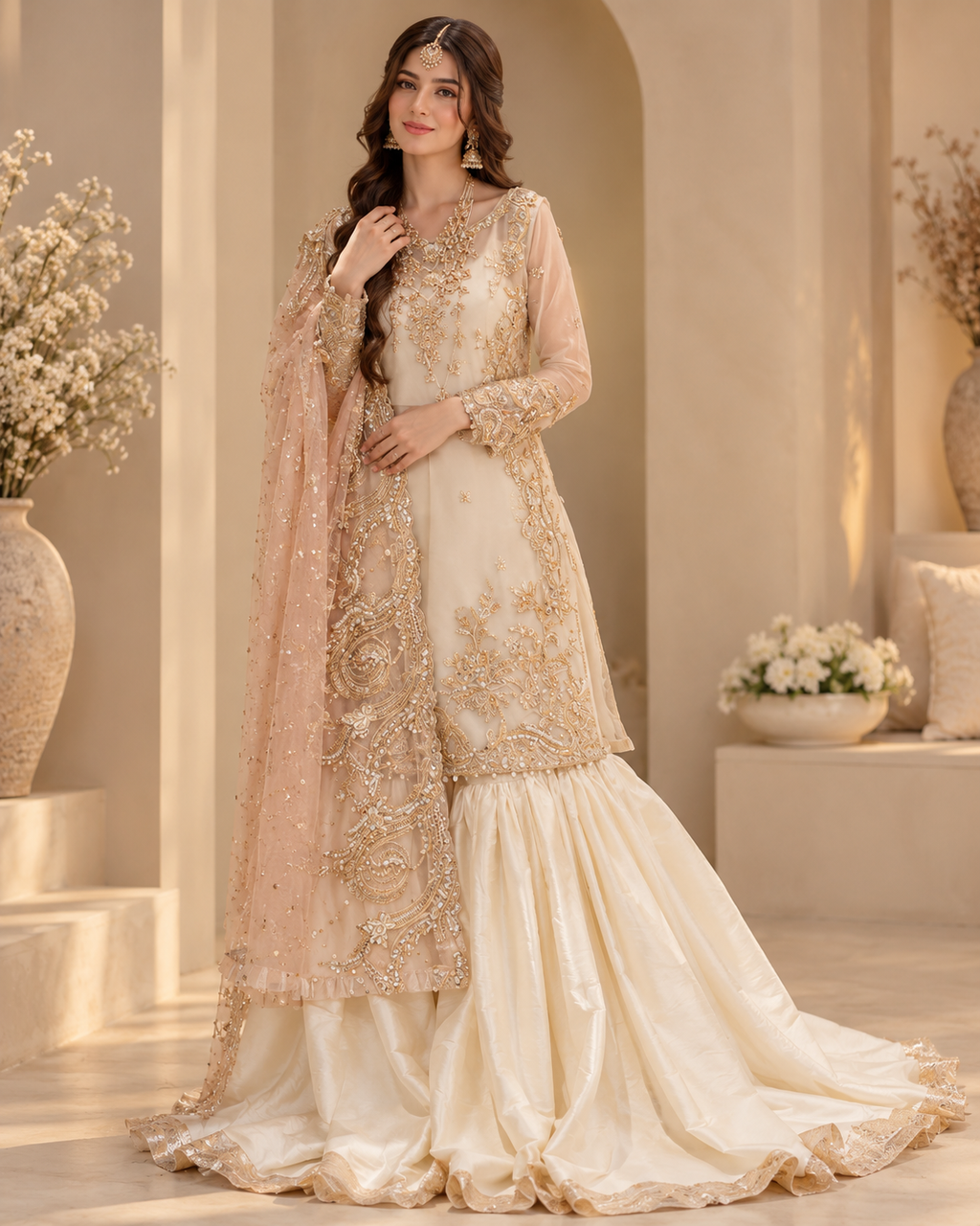 Luxury Wedding Wear – Premium Organza Embroidered 3PC