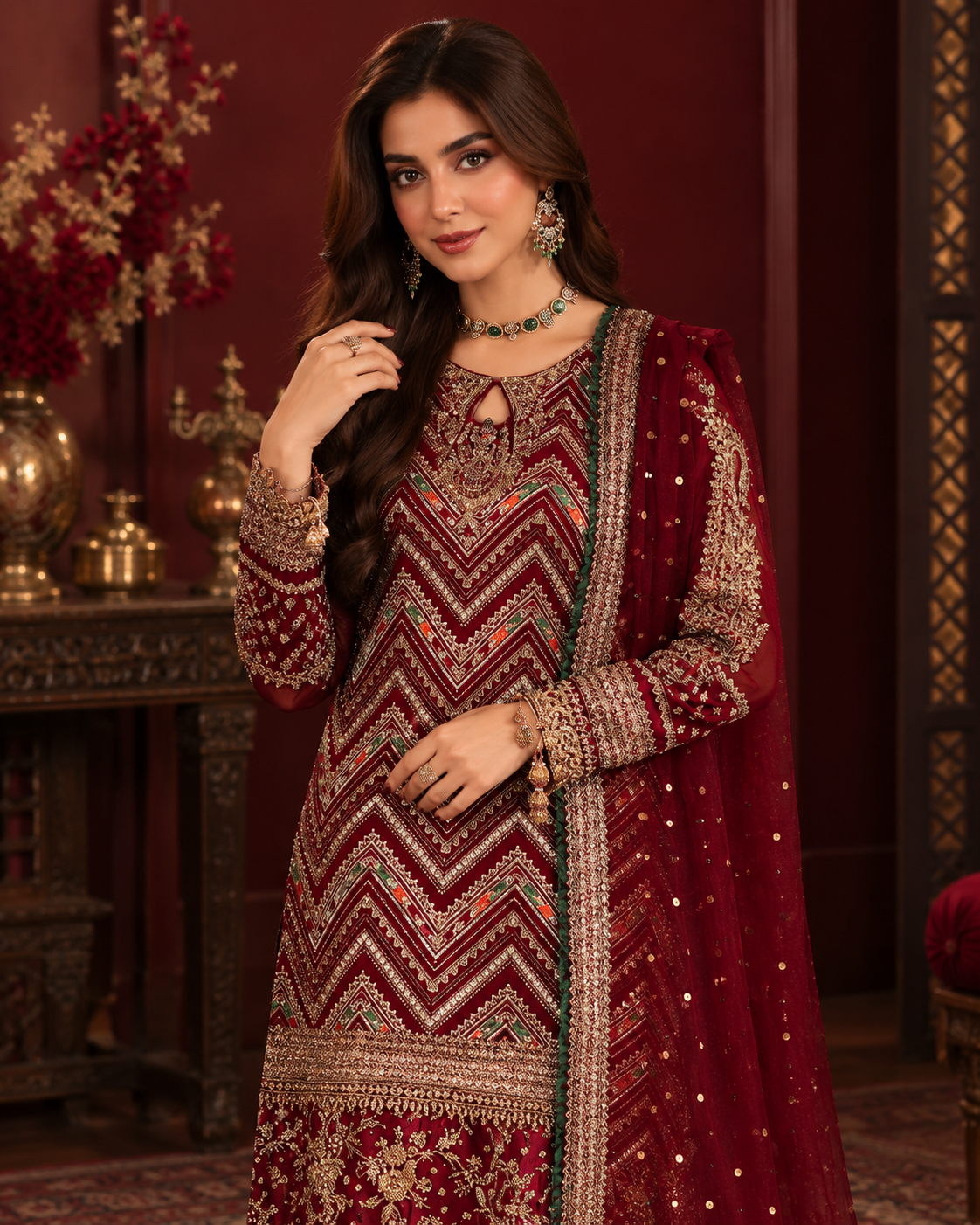 Charizma Wedding Edition 2026 – Luxury Heavy Embroidered Chiffon 3PC Suit