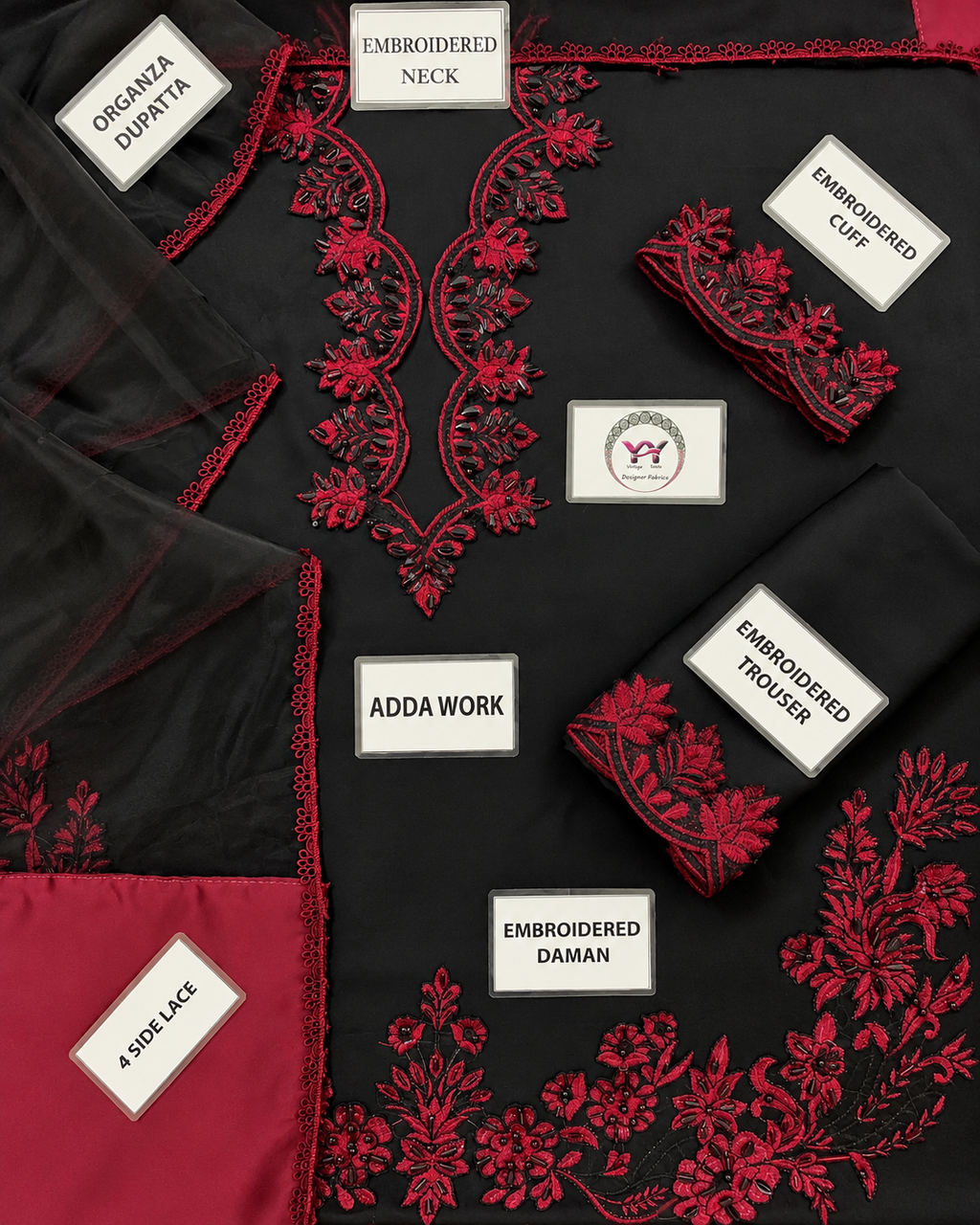 Luxury Shamoz Silk Embroidered 3PC Festive Suit 2026/27