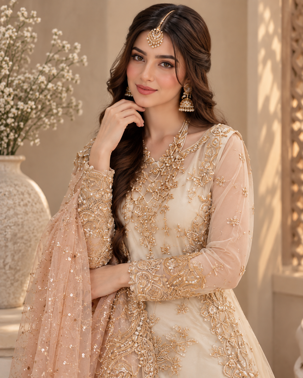 Luxury Wedding Wear – Premium Organza Embroidered 3PC
