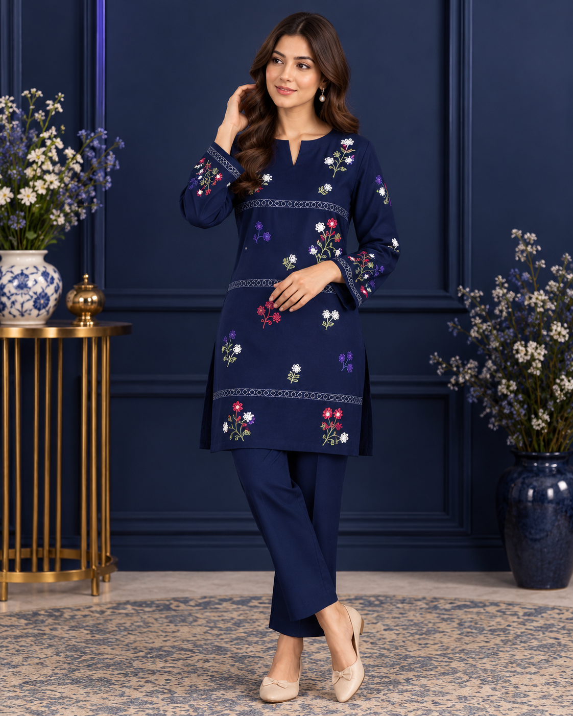 BAREEZE Premium 2PC Embroidered Linen
