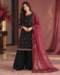 ZUNVEX Premium Chiffon Digital Printed Embroidered 3 Piece Unstitched Suit