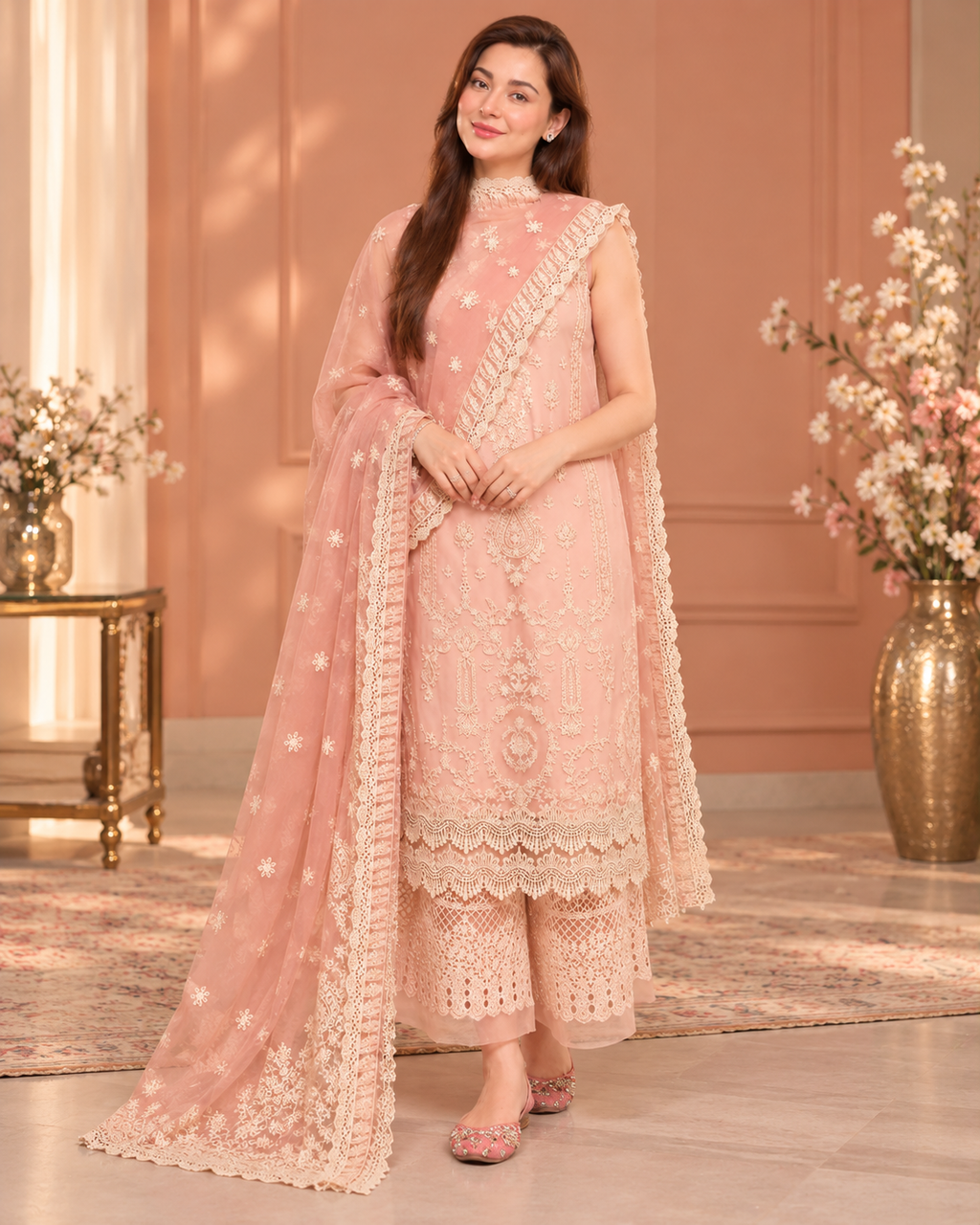 ZUNVEX Premium Luxury Dhanak 3PC – Heavy Embroidered Unstitched Suit