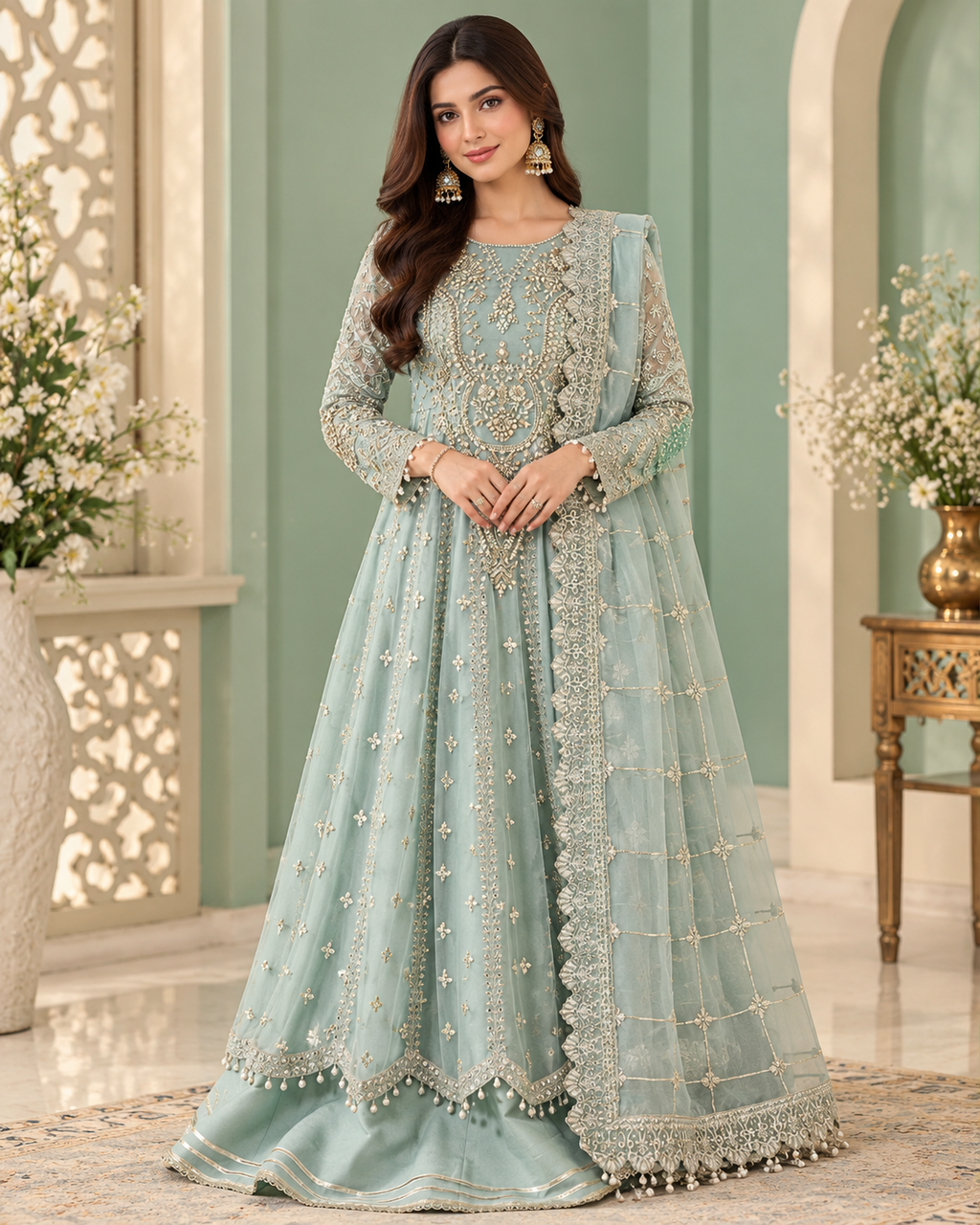 ZUNVEX Luxury Heavy Embroidered Chiffon 3PC Formal Suit