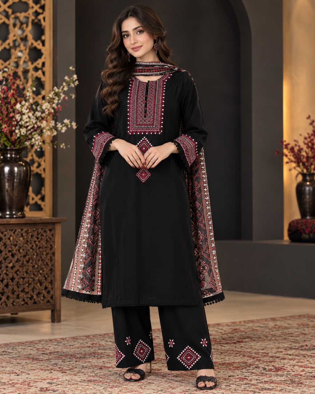 ZUNVEX ZIMAL Premium Viscose Airjet 3PC – Embroidered Winter Edition 2027