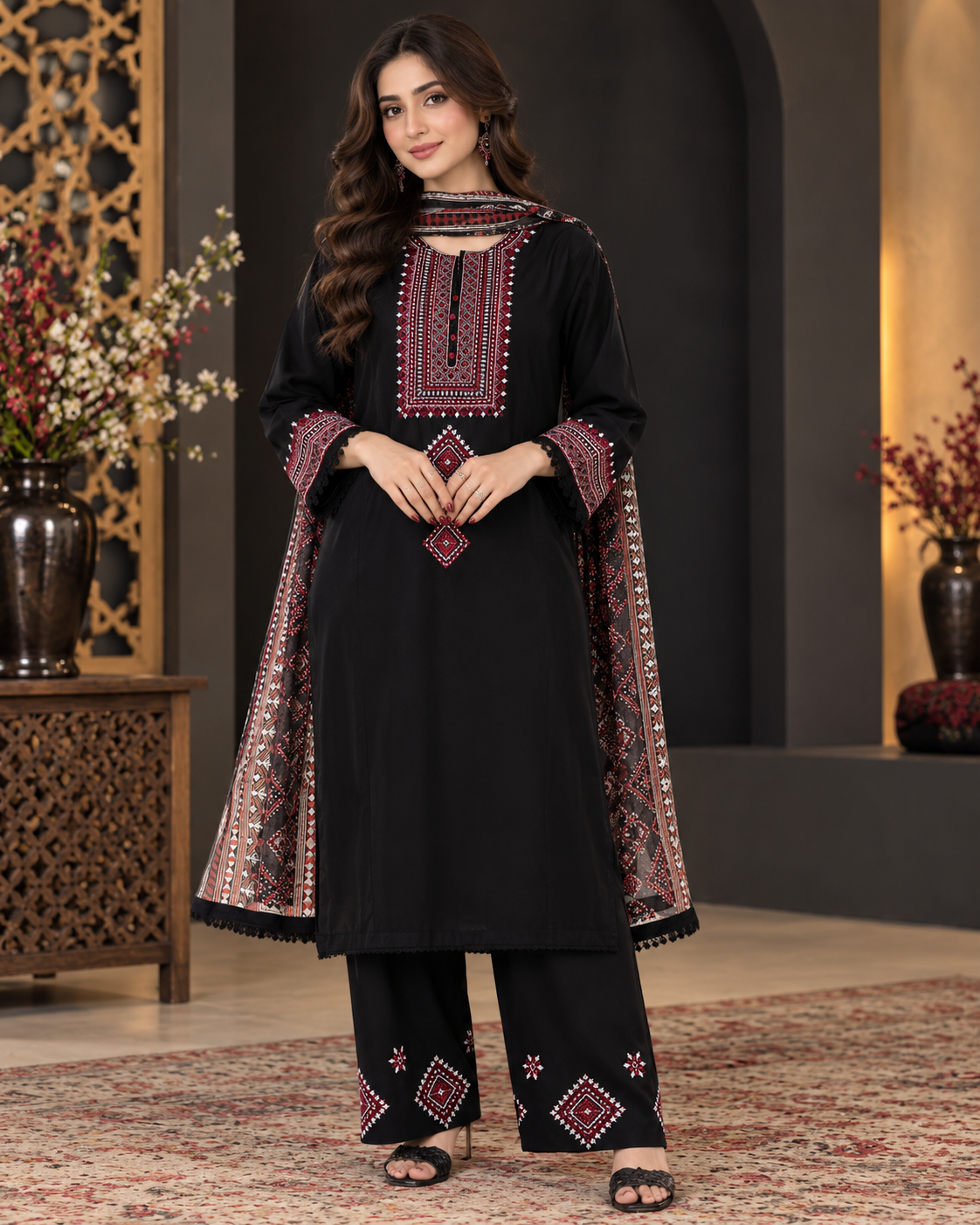 ZUNVEX ZIMAL Premium Viscose Airjet 3PC – Embroidered Winter Edition 2027