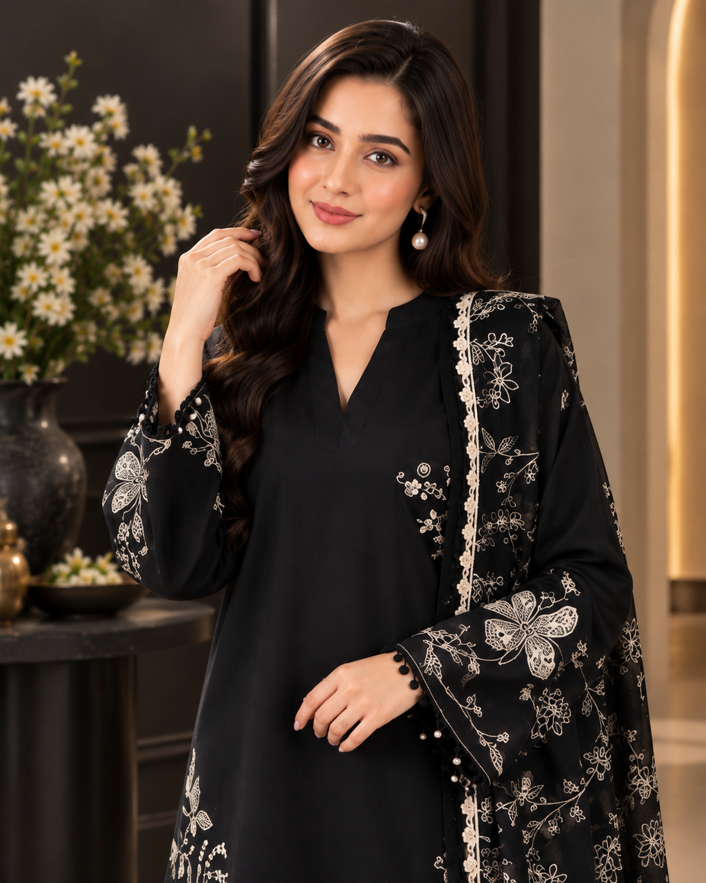 ZUNVEX Cross Stitch Premium Luxury Airjet Dhanak 3PC – Heavy Embroidered Winter Collection