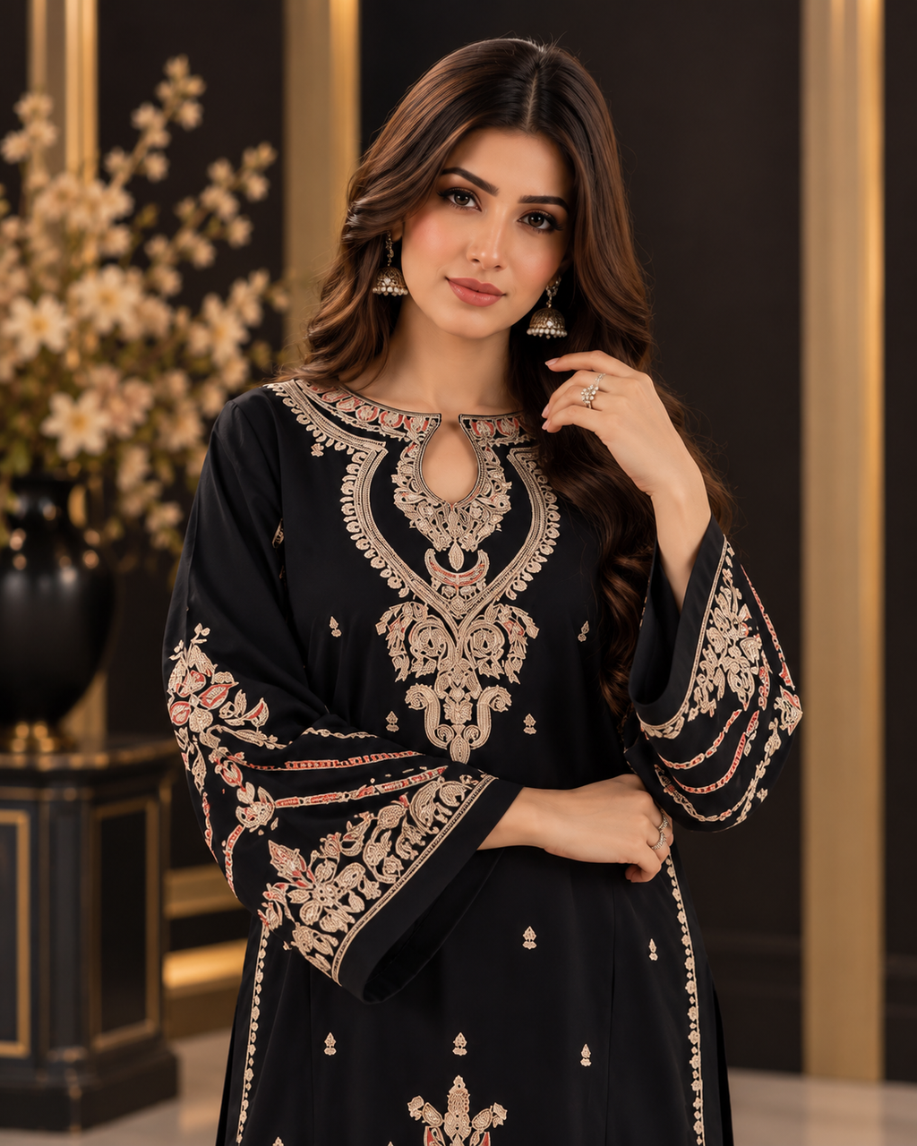 ZUNVEX Urgepret Premium Luxury Airjet Dhanak 2PC – Heavy Embroidered Unstitched Suit