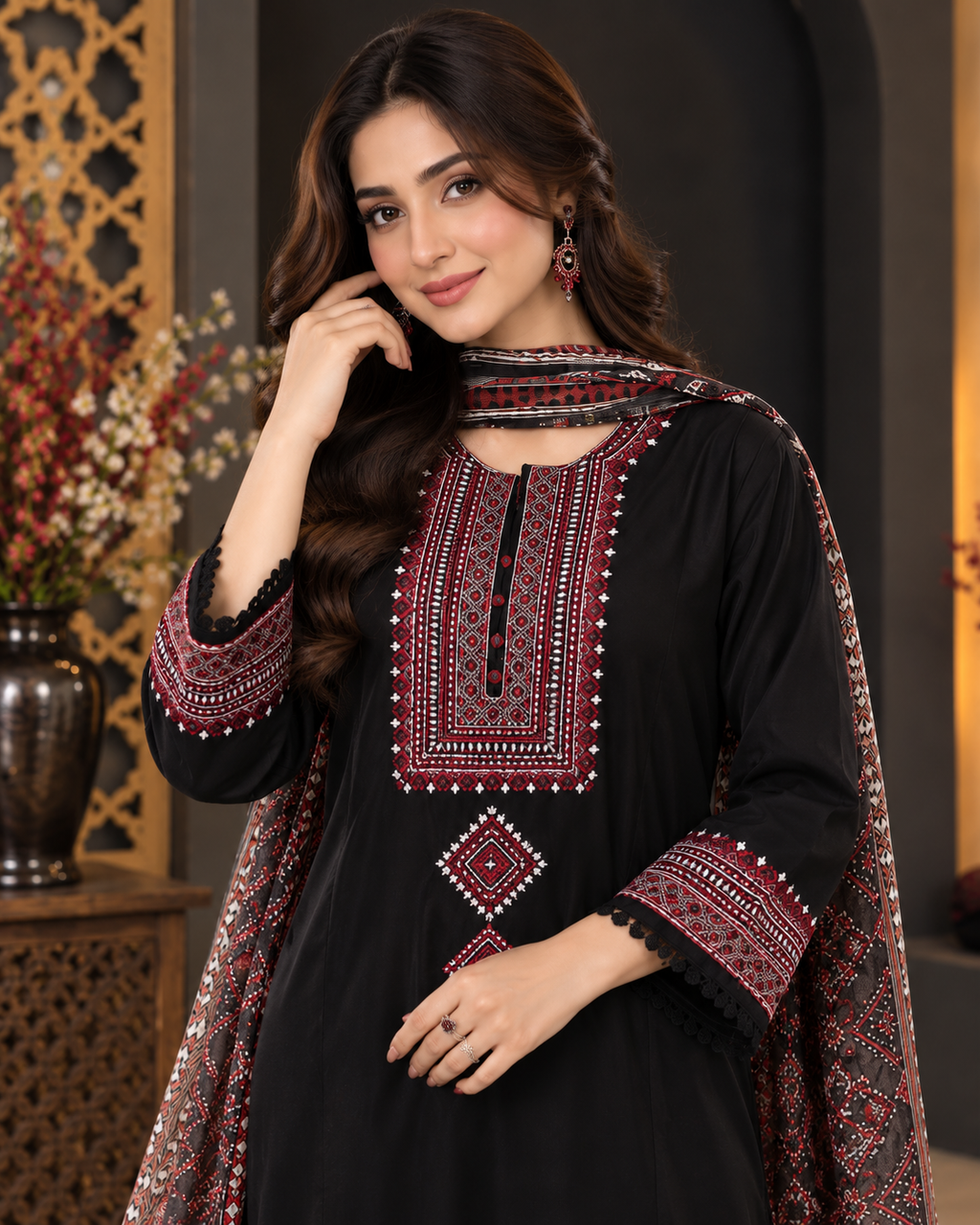 ZUNVEX ZIMAL Premium Viscose Airjet 3PC – Embroidered Winter Edition 2027