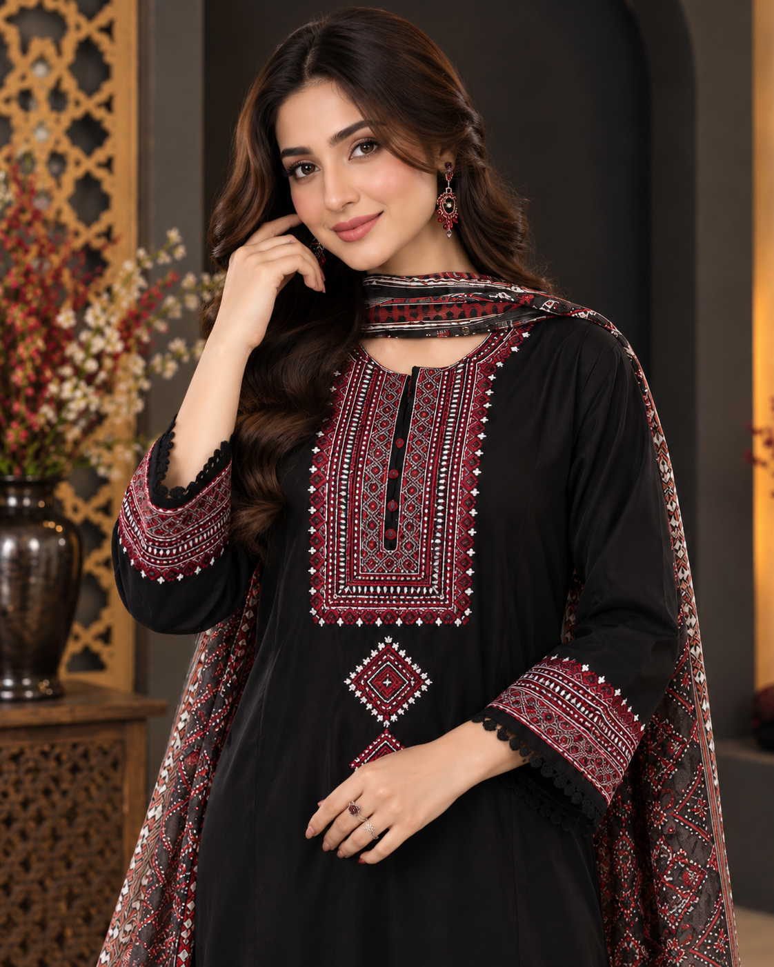 ZUNVEX ZIMAL Premium Viscose Airjet 3PC – Embroidered Winter Edition 2027