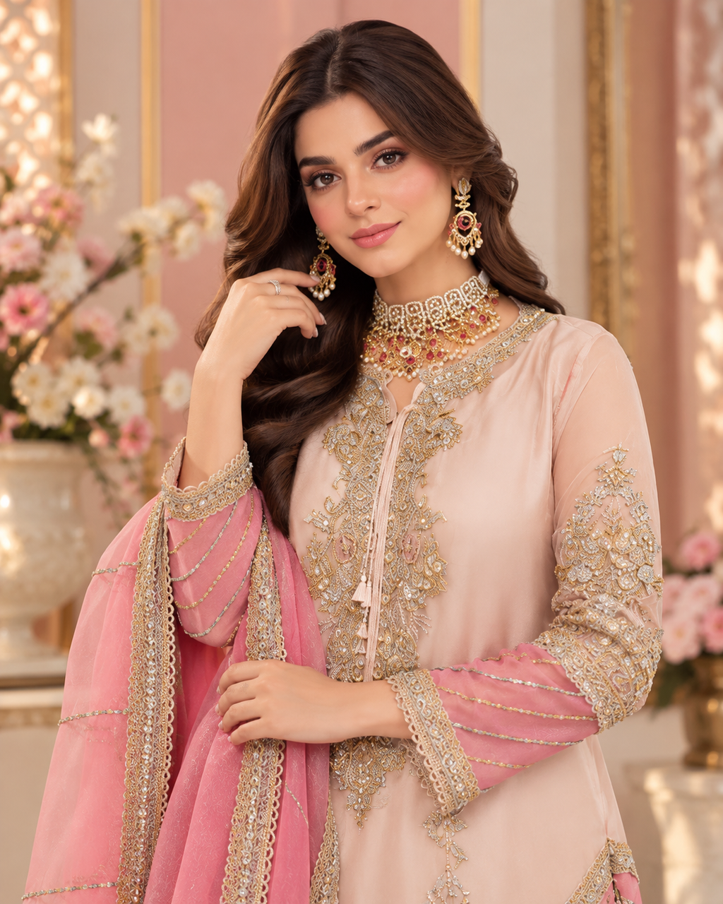 ZUNVEX Premium Organza Handwork Embroidered 3PC Suit
